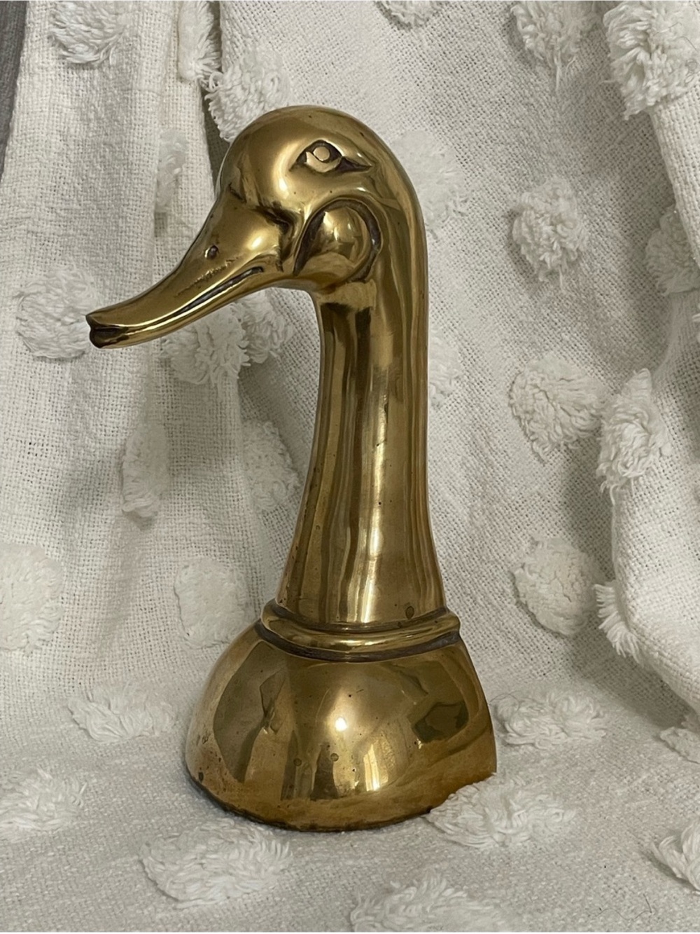 Vintage Brass Duck Bookend 9 1/2” MCM